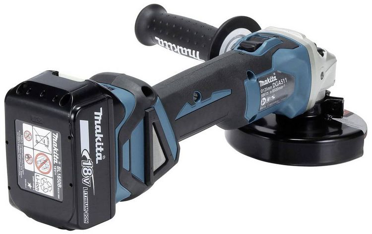 Produktbild: Makita DGA511RTJ Akku-Winkelschleifer 125 mm inkl. 2. Akku, inkl. Ladeger&auml;t, inkl. Koffer 18 V 5 Ah