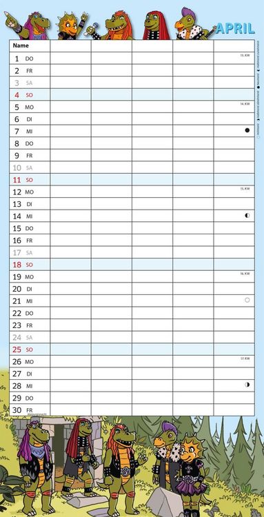 Produktbild: HeavySaurus Familienkalender 2027