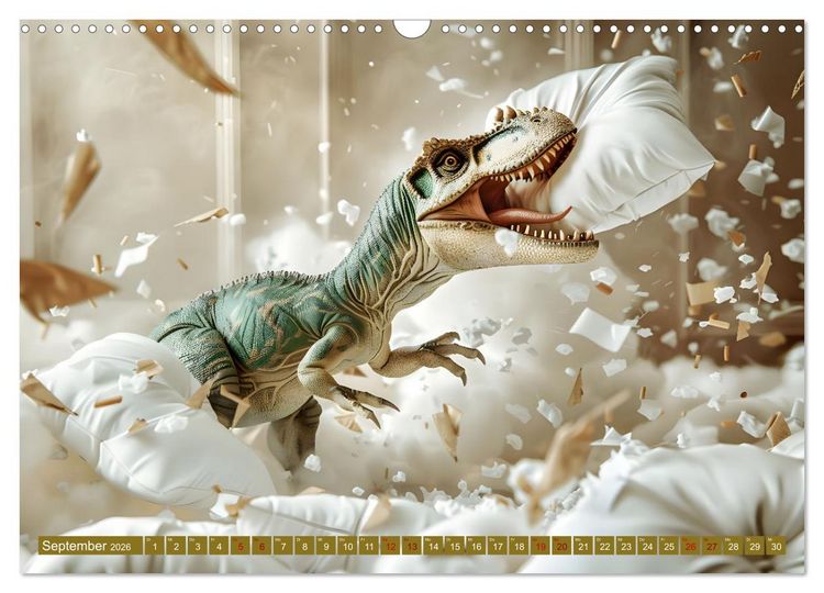 Produktbild: Wie w&auml;re es mit einem Dinosaurier als Haustier? (Wandkalender 2026 DIN A3 quer), CALVENDO Monatskalender