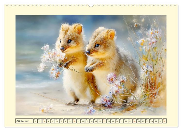 Produktbild: Quokkas. Kleine Gl&uuml;cksboten von Rottnest Island (Wandkalender 2027 DIN A2 quer), CALVENDO Monatskalender