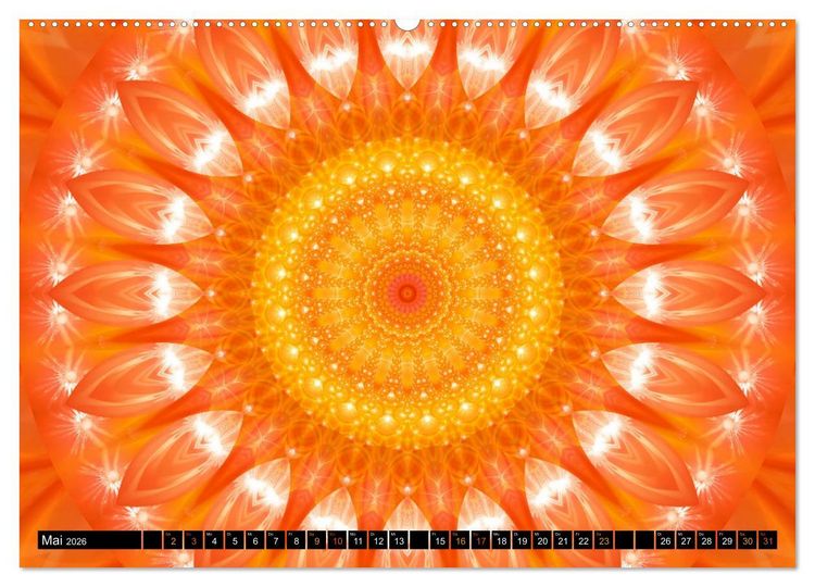 Produktbild: Energie - Mandalas in orange (Wandkalender 2026 DIN A2 quer), CALVENDO Monatskalender