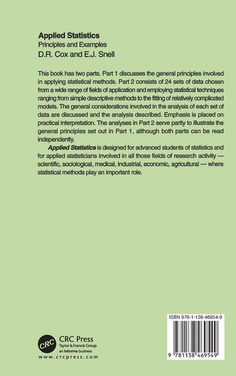 Produktbild: Applied Statistics - Principles and Examples