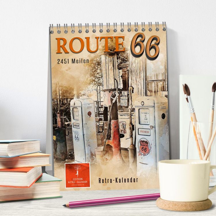 Produktbild: Route 66 - 2451 Meilen (Tischkalender 2026 DIN A5 hoch), CALVENDO Monatskalender