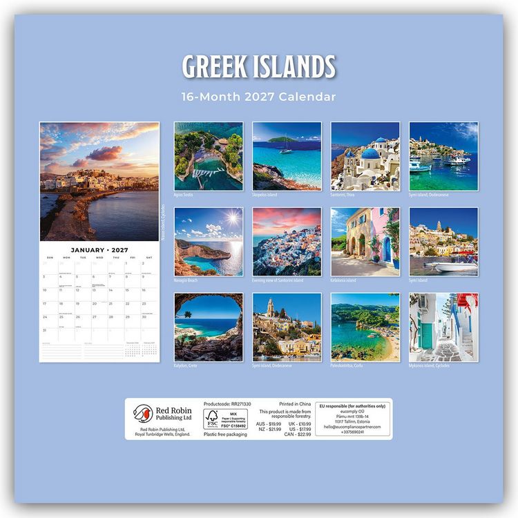 Produktbild: Greek Islands &ndash; Griechische Inseln 2027 &ndash; 16-Monatskalender