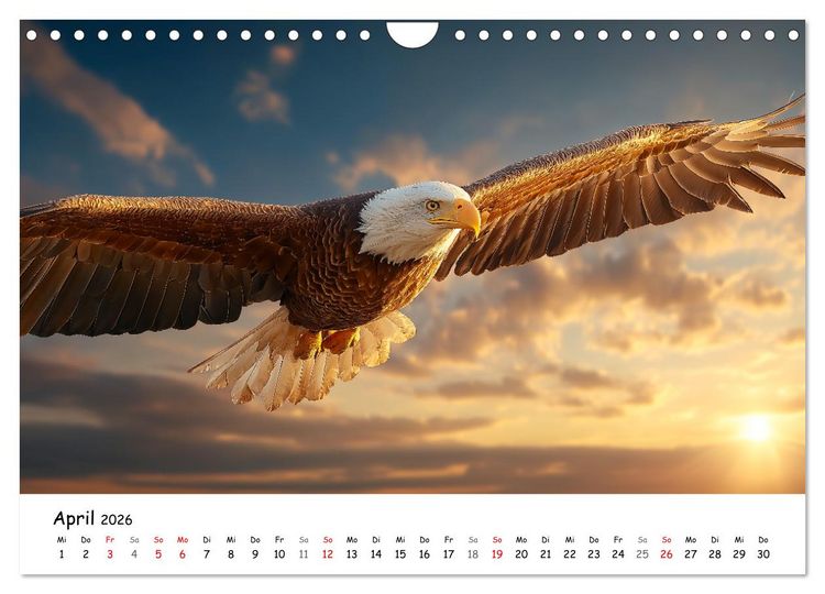 Produktbild: Majest&auml;tische Wei&szlig;kopfseeadler - Der K&ouml;nig der L&uuml;fte (Wandkalender 2026 DIN A4 quer), CALVENDO Monatskalender