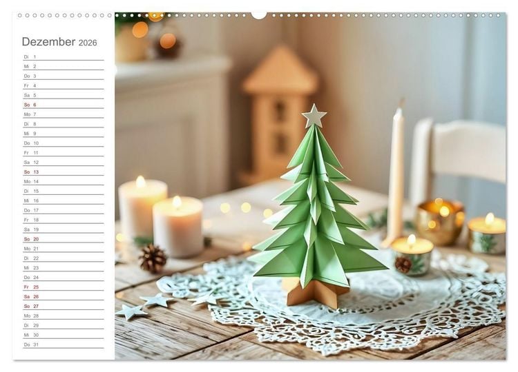 Produktbild: Papiertr&auml;ume - Die kreative Welt der Papierkunst (hochwertiger Premium Wandkalender 2026 DIN A2 quer), Kunstdruck in Hochglanz