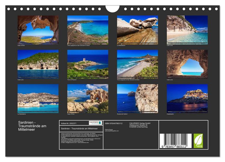 Produktbild: Sardinien - Traumstr&auml;nde am Mittelmeer (Wandkalender 2026 DIN A4 quer), CALVENDO Monatskalender