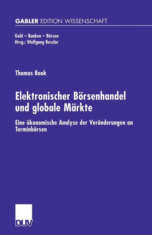 Produktbild: Elektronischer B&ouml;rsenhandel und globale M&auml;rkte