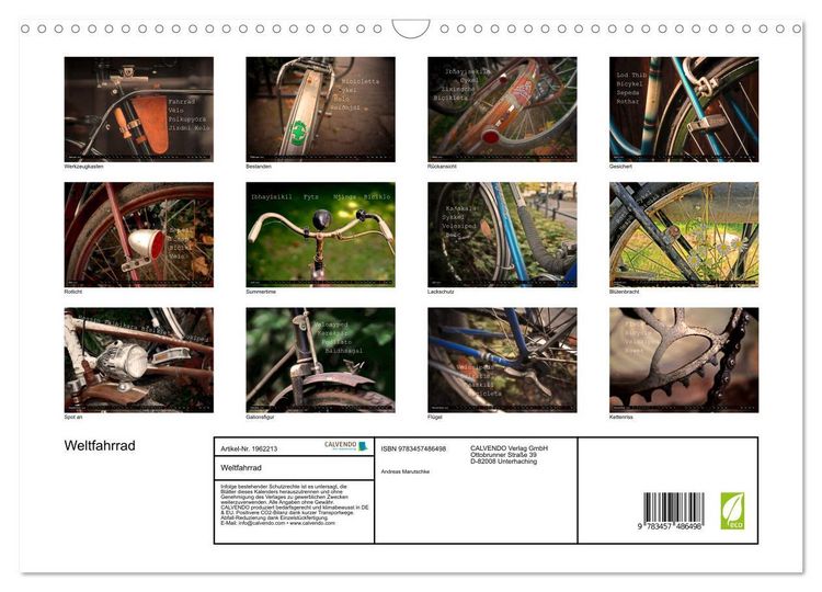 Produktbild: Weltfahrrad (Wandkalender 2026 DIN A3 quer), CALVENDO Monatskalender