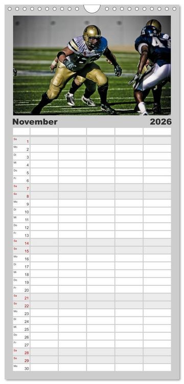 Produktbild: Familienplaner 2026 - American Football - Athleten mit 5 Spalten (Wandkalender, 21 x 45 cm) CALVENDO
