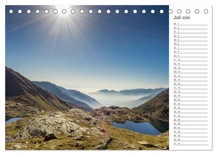 Produktbild: Bergseen im Ultental (Tischkalender 2026 DIN A5 quer), CALVENDO Monatskalender