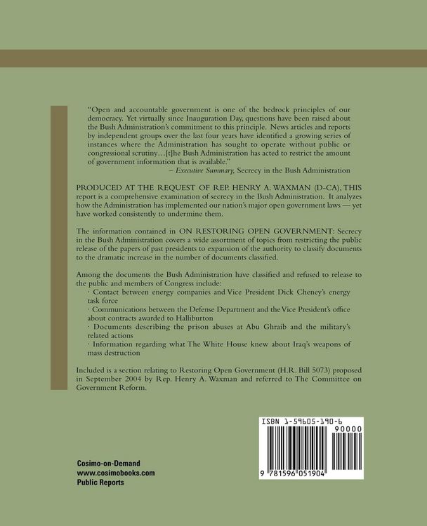 Produktbild: On Restoring Open Government