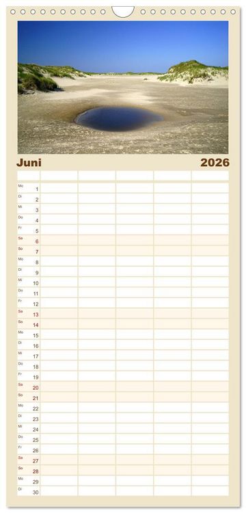Produktbild: Familienplaner 2026 - Norderney - von barfu&szlig; bis Lackschuh mit 5 Spalten (Wandkalender, 21 x 45 cm) CALVENDO