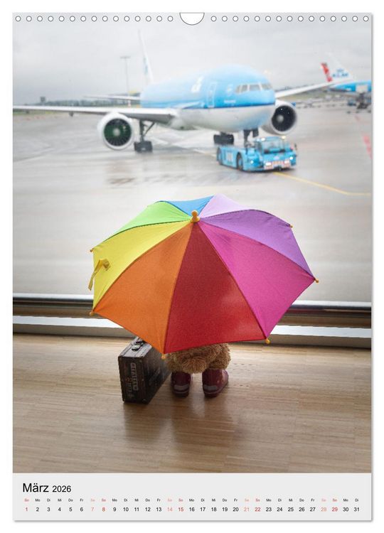 Produktbild: Travelling Teddy liebt es Bunt (Wandkalender 2026 DIN A3 hoch), CALVENDO Monatskalender