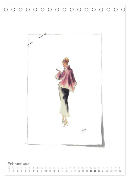 Produktbild: FIGURINEN 2026 - Fashion von 1949 - Originale von Elina Ruffinengo (Tischkalender 2026 DIN A5 hoch), CALVENDO Monatskalender