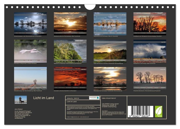 Produktbild: Licht im Land (Wandkalender 2026 DIN A4 quer), CALVENDO Monatskalender