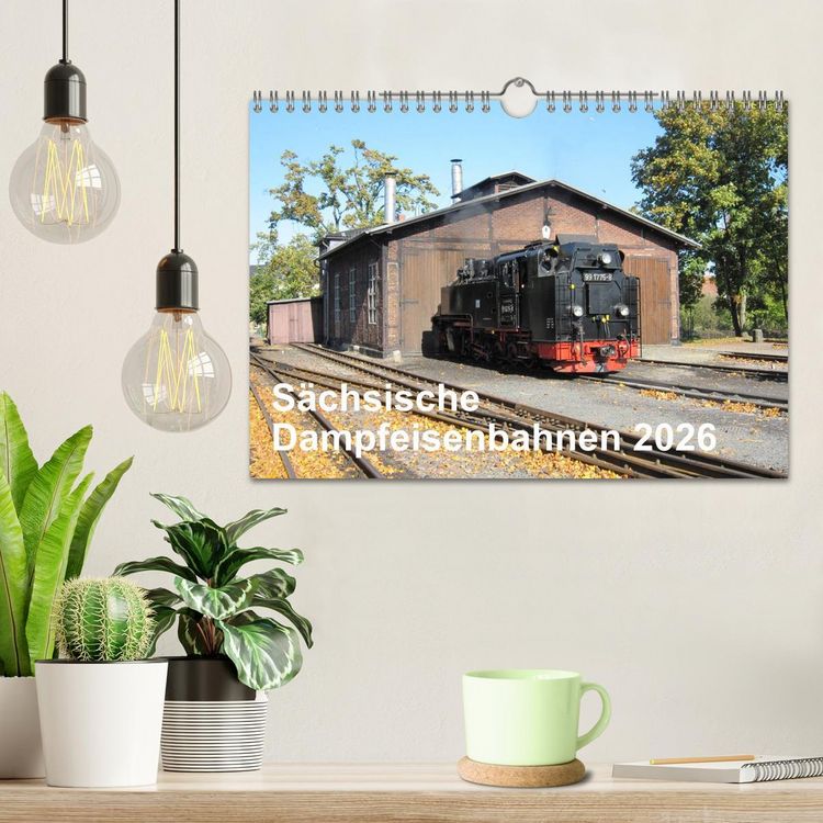 Produktbild: S&auml;chsische Dampfeisenbahnen 2026 (Wandkalender 2026 DIN A4 quer), CALVENDO Monatskalender