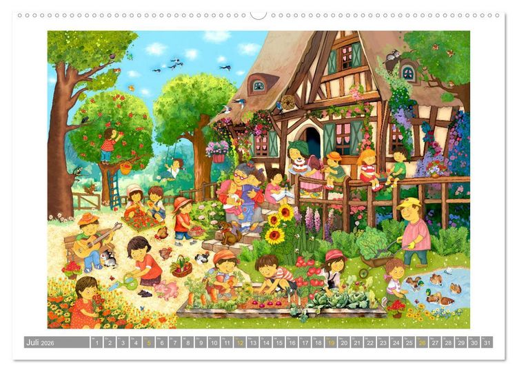 Produktbild: Wimmelig durch das Jahr (hochwertiger Premium Wandkalender 2026 DIN A2 quer), Kunstdruck in Hochglanz