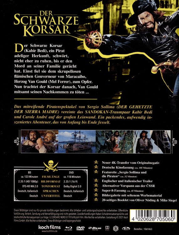 Produktbild: Der schwarze Korsar - Mediabook (+ Blu-ray) [2 DVDs]