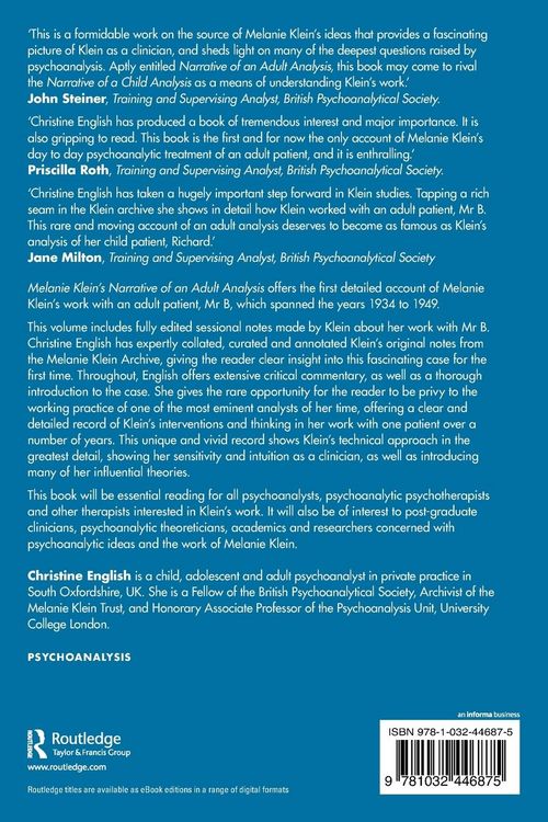 Produktbild: Melanie Klein's Narrative of an Adult Analysis