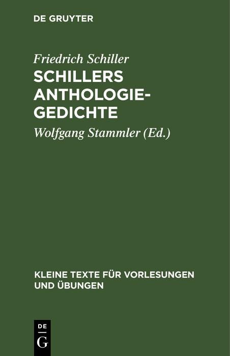 Produktbild: Schillers Anthologie-Gedichte