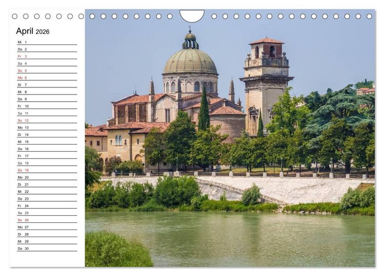 Produktbild: VERONA Historisches Stadtherz (Wandkalender 2026 DIN A4 quer), CALVENDO Monatskalender