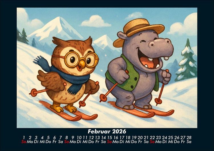 Produktbild: Ollie & Sash - Sportliche Abenteuer 2026 Fotokalender DIN A5