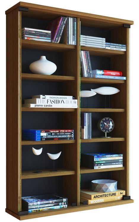 Produktbild: Holz CD DVD Wandregal Schrank Zuntisa Glast&uuml;r