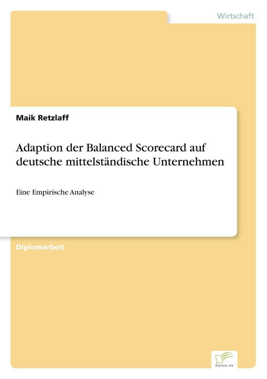 Produktbild: Adaption der Balanced Scorecard auf deutsche mittelst&auml;ndische Unternehmen