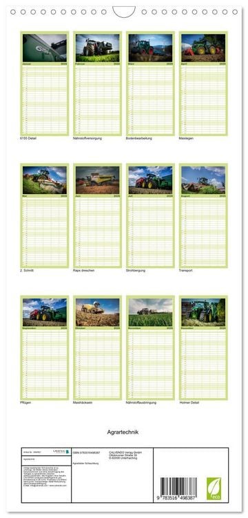 Produktbild: Familienplaner 2026 - Agrartechnik mit 5 Spalten (Wandkalender, 21 x 45 cm) CALVENDO