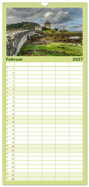 Produktbild: Familienplaner 2027 - Schottland - Scotland - Alba mit 5 Spalten (Wandkalender, 21 x 45 cm) CALVENDO
