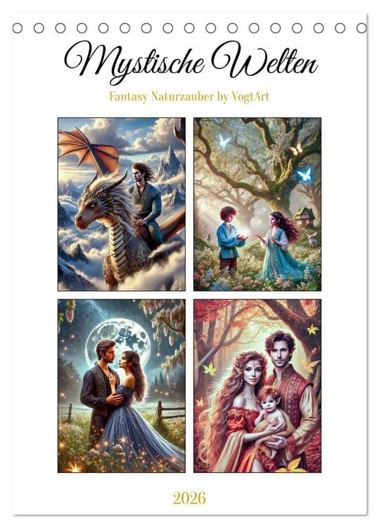 Produktbild: Mystische Welten, Fantasy Naturzauber (Tischkalender 2026 DIN A5 hoch), CALVENDO Monatskalender