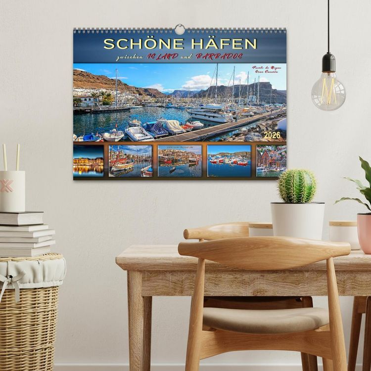 Produktbild: Sch&ouml;ne H&auml;fen zwischen Island und Barbados (Wandkalender 2026 DIN A3 quer), CALVENDO Monatskalender