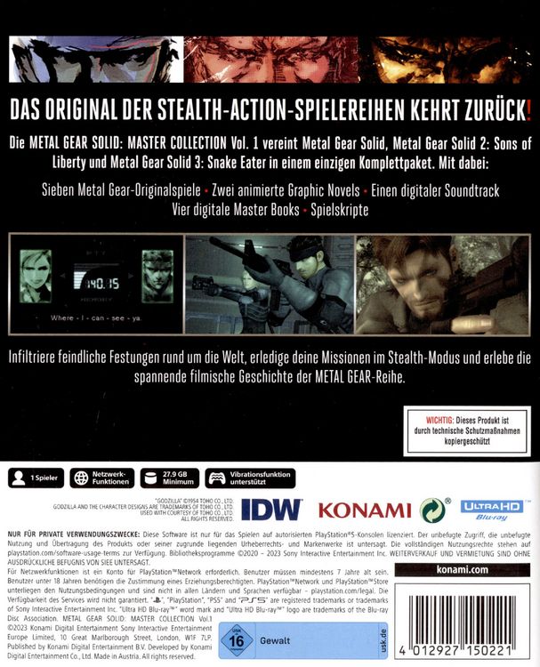 Produktbild: Metal Gear Solid - Master Collection 1