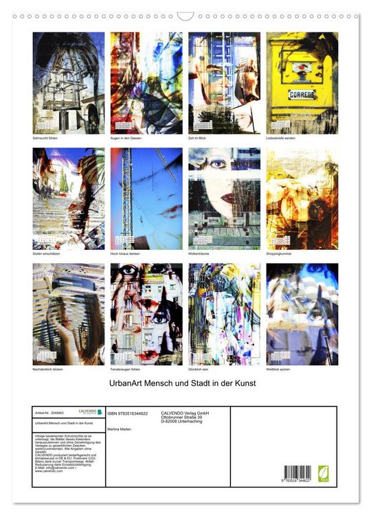 Produktbild: UrbanArt Mensch und Stadt in der Kunst (Wandkalender 2026 DIN A2 hoch), CALVENDO Monatskalender