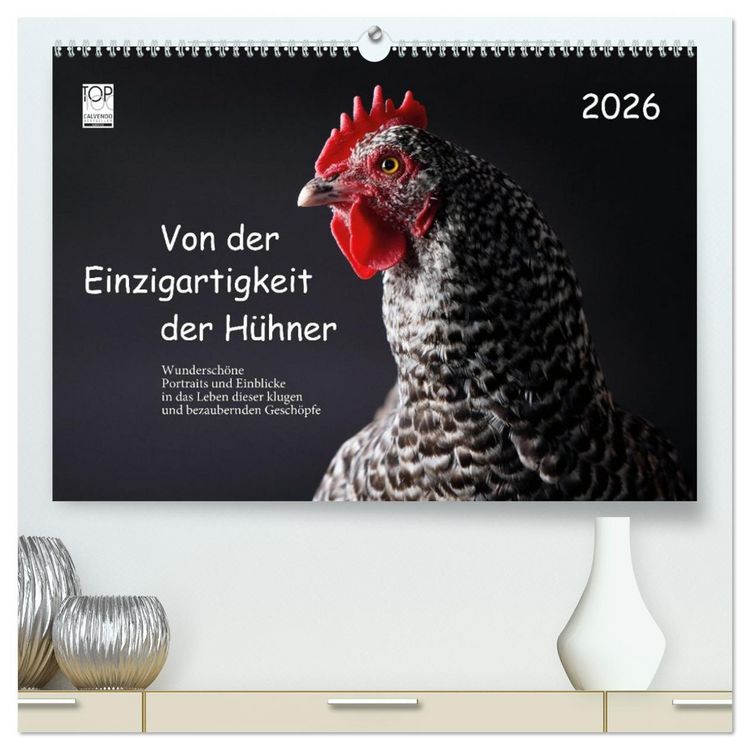 Produktbild: Von der Einzigartigkeit der H&uuml;hner 2026 (hochwertiger Premium Wandkalender 2026 DIN A2 quer), Kunstdruck in Hochglanz