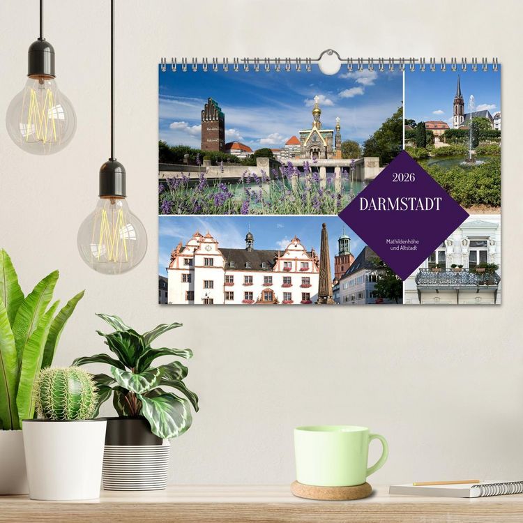 Produktbild: Darmstadt - Mathildenh&ouml;he und Altstadt (Wandkalender 2026 DIN A4 quer), CALVENDO Monatskalender