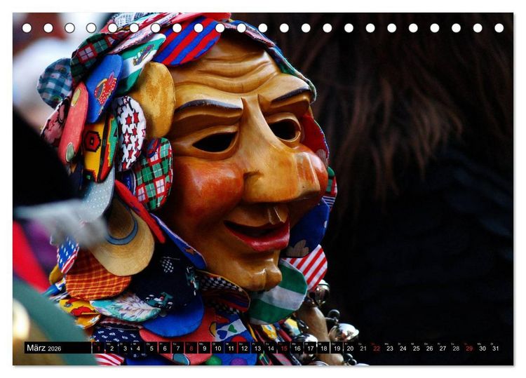 Produktbild: Alemannische Masken (Tischkalender 2026 DIN A5 quer), CALVENDO Monatskalender