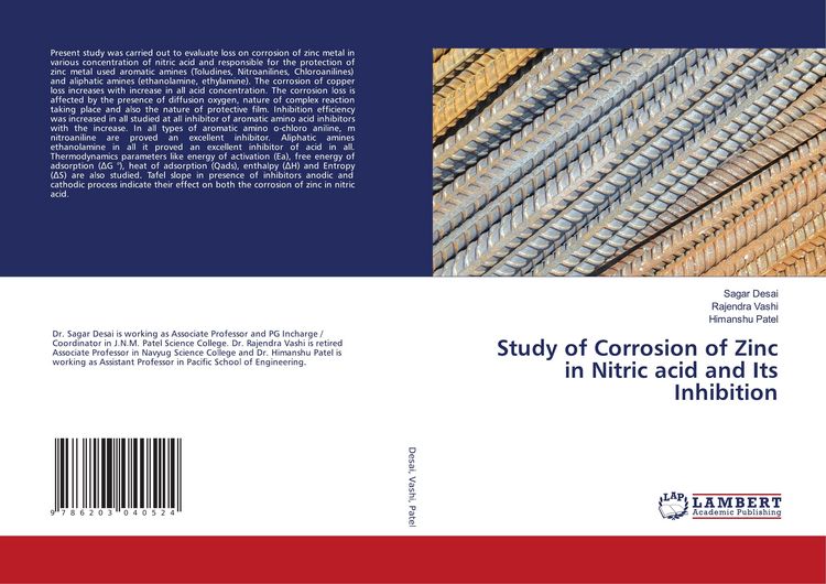 Produktbild: Study of Corrosion of Zinc in Nitric acid and Its Inhibition