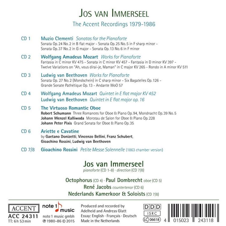 Produktbild: Jos Van Immerseel: The Accent Recordings 1979-1986
