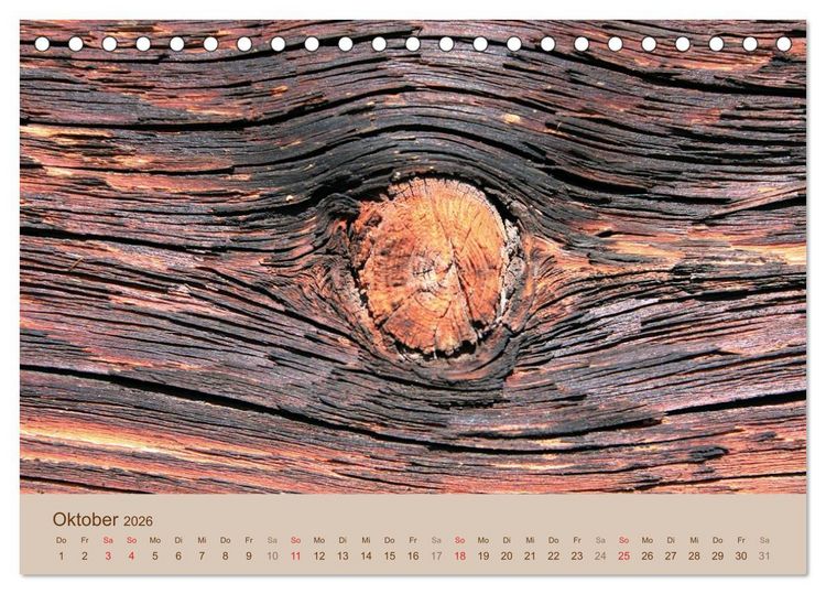 Produktbild: Farben des Holzes (Tischkalender 2026 DIN A5 quer), CALVENDO Monatskalender