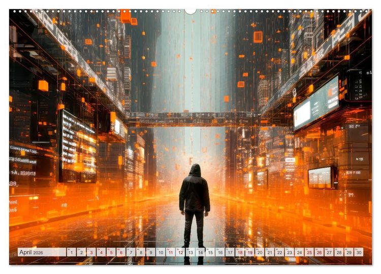Produktbild: KI UND METAVERSE Algorithmen sowie virtuelle Realit&auml;t (hochwertiger Premium Wandkalender 2026 DIN A2 quer), Kunstdruck in Hochglanz