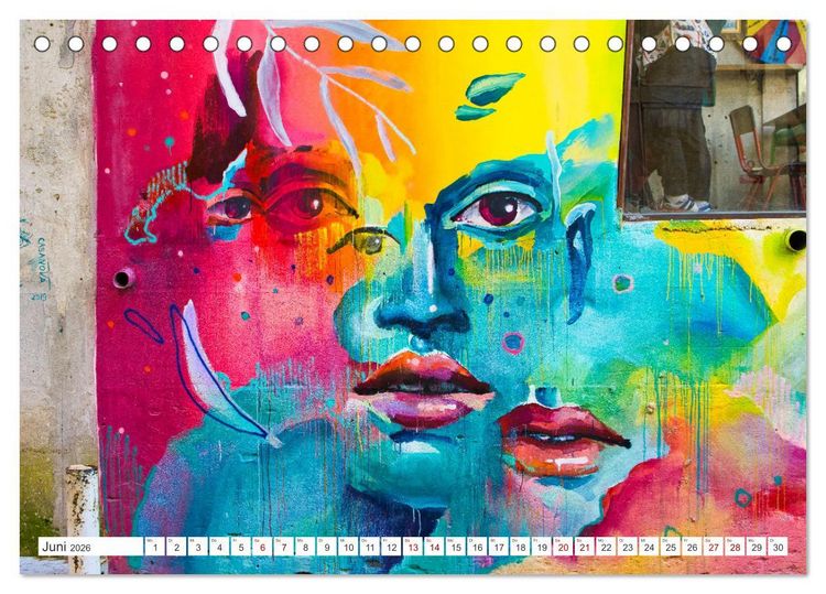 Produktbild: Graffiti: Die Kunst der Stra&szlig;e (Tischkalender 2026 DIN A5 quer), CALVENDO Monatskalender