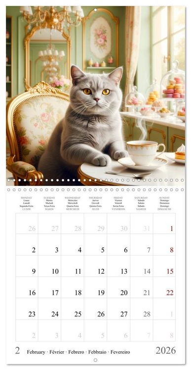 Produktbild: A British Shorthair's Escapes (Wall Calendar 2026 12 &times; 12 Inch) CALVENDO 12 Month Wall Calendar
