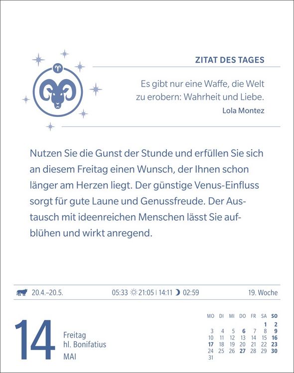 Produktbild: Widder Sternzeichenkalender 2027 - Tagesabrei&szlig;kalender - Ihr Horoskop f&uuml;r jeden Tag