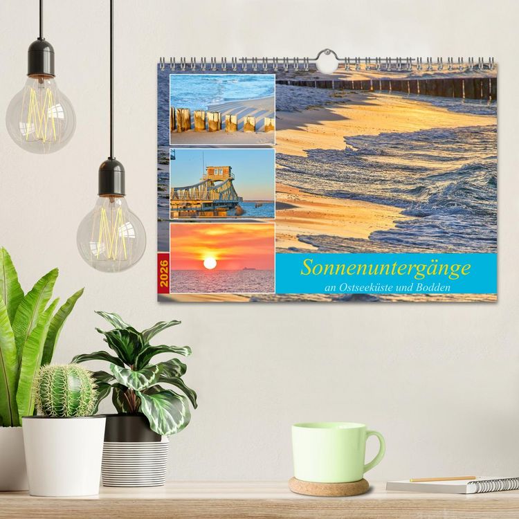Produktbild: Sonnenunterg&auml;nge an Ostseek&uuml;ste und Bodden (Wandkalender 2026 DIN A4 quer), CALVENDO Monatskalender