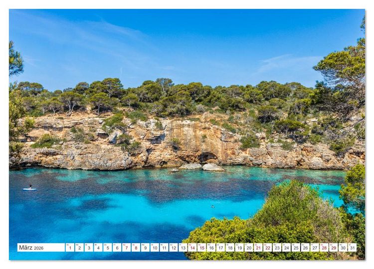 Produktbild: Mallorca - Traumhafte Buchten (Tischkalender 2026 DIN A5 quer), CALVENDO Monatskalender