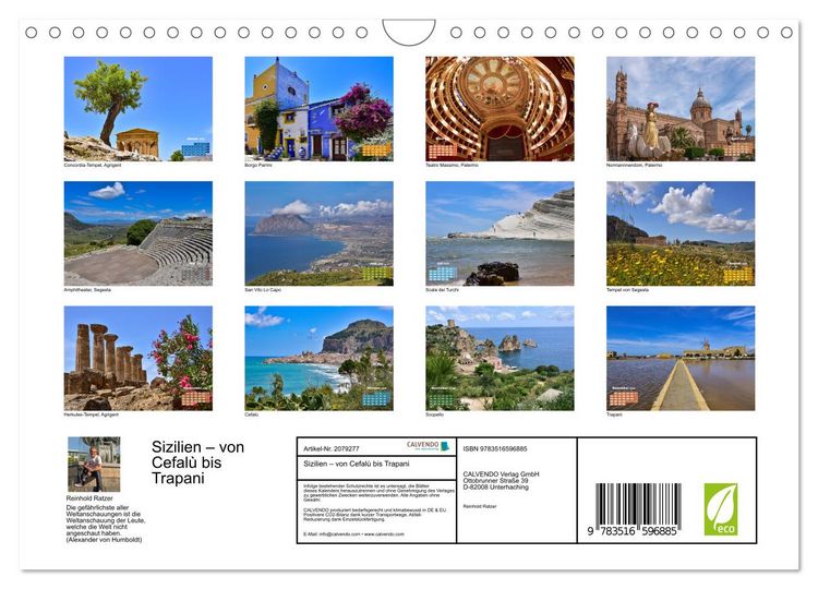 Produktbild: Sizilien &ndash; von Cefal&ugrave; bis Trapani (Wandkalender 2026 DIN A4 quer), CALVENDO Monatskalender