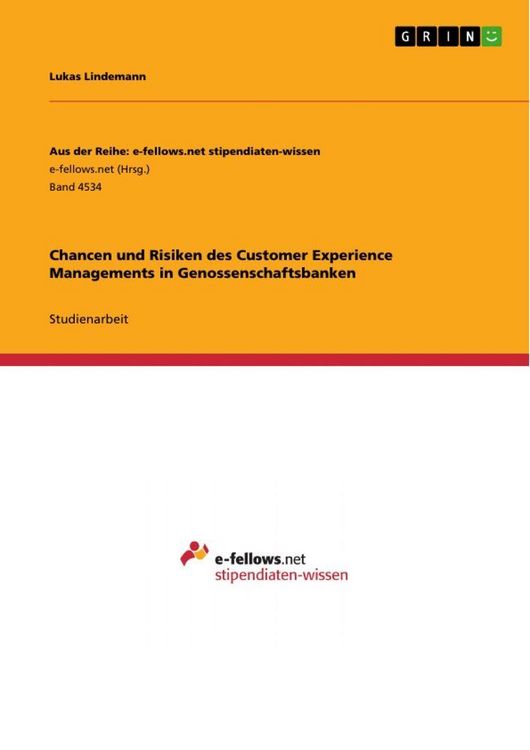 Produktbild: Chancen und Risiken des Customer Experience Managements in Genossenschaftsbanken