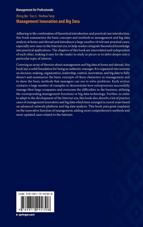 Produktbild: Management Innovation and Big Data